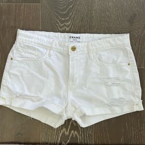 White Denim FRAME shorts NWOT